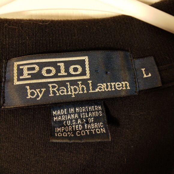 Polo Ralph Lauren vintage polo shirt mens L Large black short sleeve pony logo - Picture 6 of 7